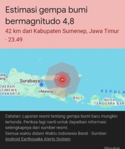 Malam ini, Gempa Berkekuatan 6.5 SR Guncang Jawa Timur