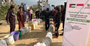 Bantuan 100 Ribu Liter Air Bersih Mengalir ke Warga Gaza di Bulan Ramadan